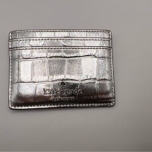 Kate Spade Metallic Silver Card Holder